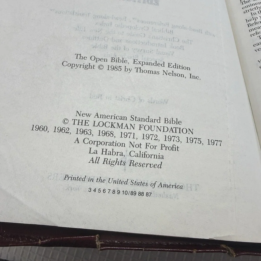 Nelson Open Bible 1985 KJV Expanded Edition Genuine Leather Soft Cover Red